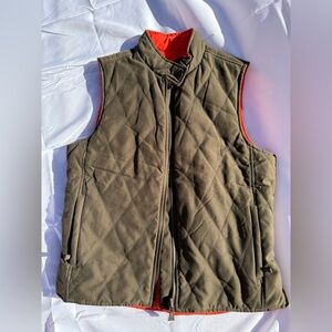Women's Olive Reversible Quilted Vest